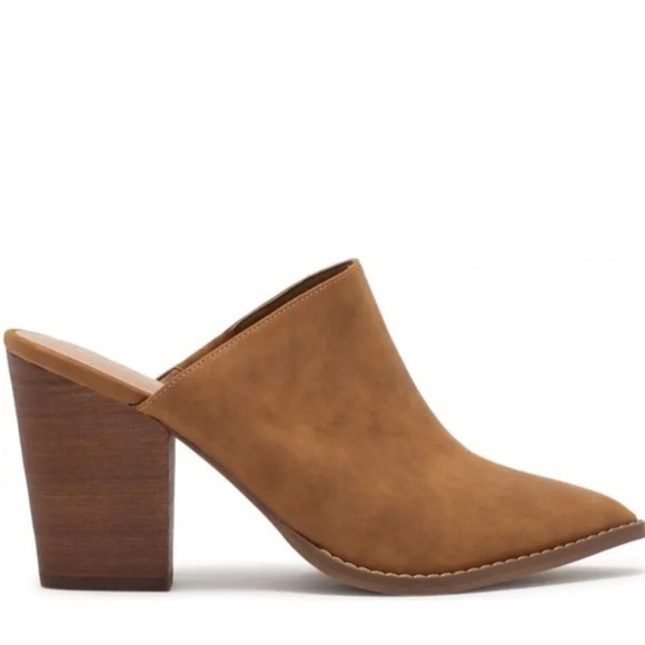 ABOUND Maya Brown Block Heel Pointed Toe Mule Slip On Faux Leather Size 11 NEW - Picture 2 of 9